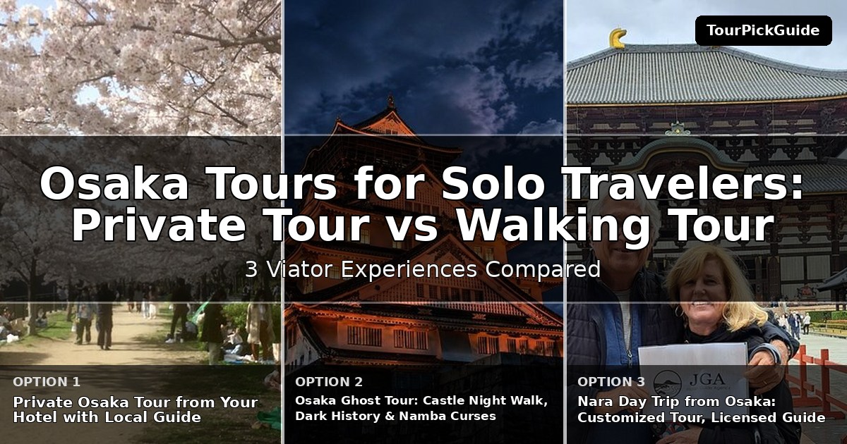 Osaka tours for solo travelers – three Viator experiences compared