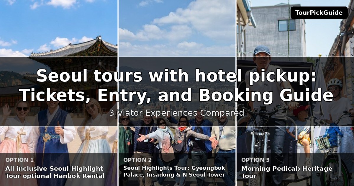Seoul tours with hotel pickup – three Viator experiences compared