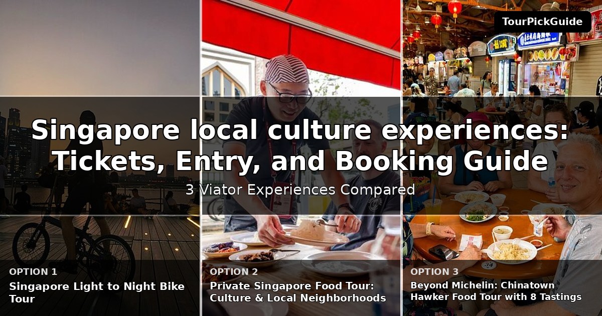 Singapore local culture experiences – three Viator experiences compared