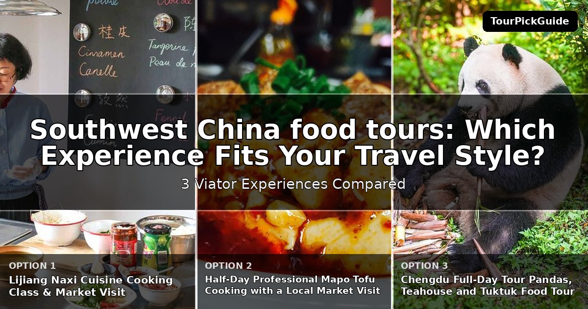 Southwest China food tours – three Viator experiences compared