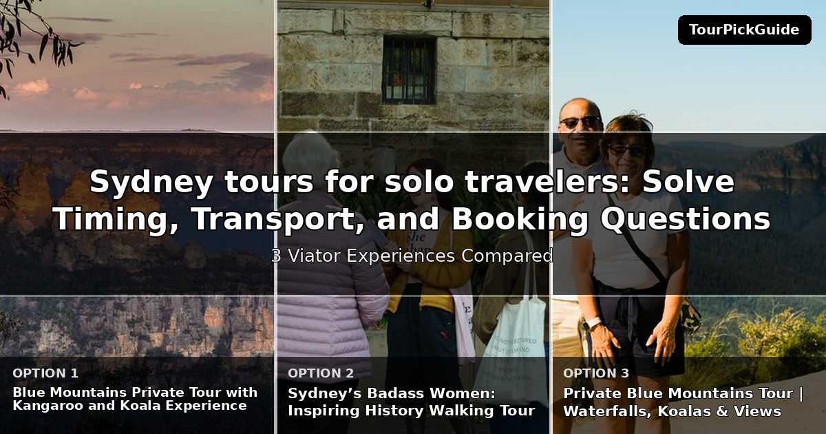 Sydney tours for solo travelers – three Viator experiences compared