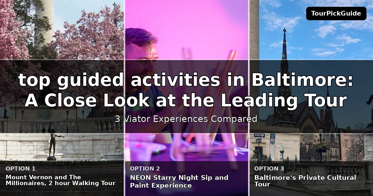 top guided activities in Baltimore – three Viator experiences compared
