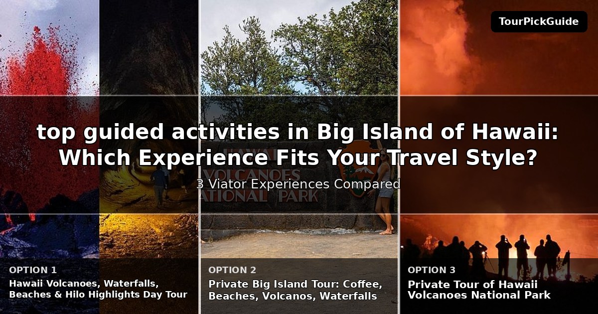 top guided activities in Big Island of Hawaii – three Viator experiences compared