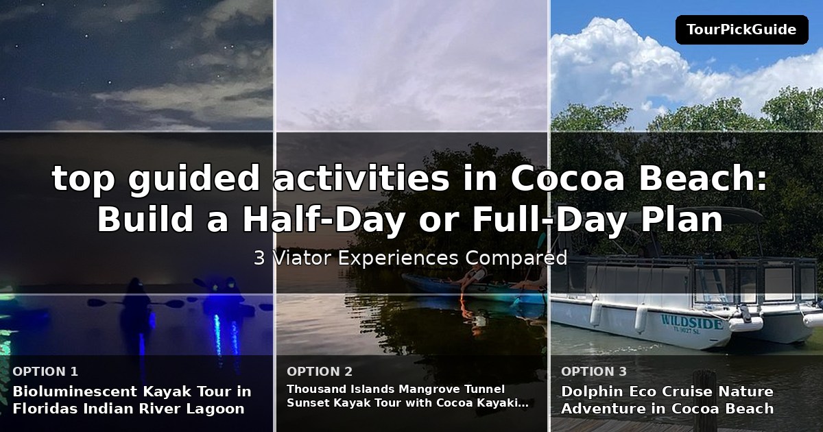 top guided activities in Cocoa Beach – three Viator experiences compared
