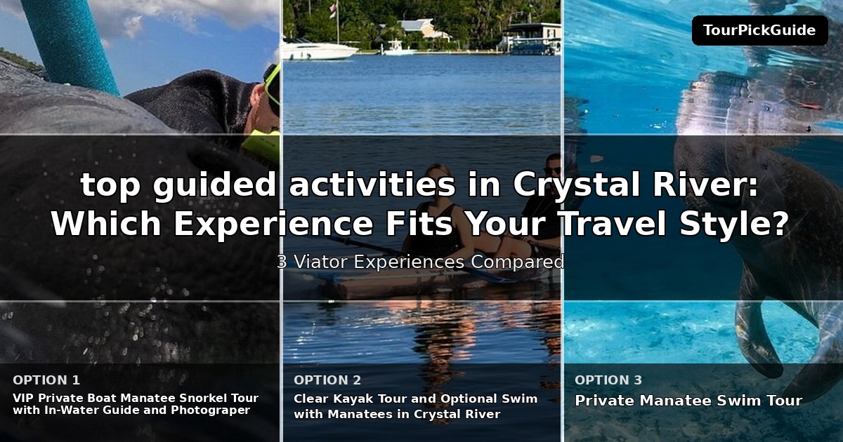 top guided activities in Crystal River – three Viator experiences compared