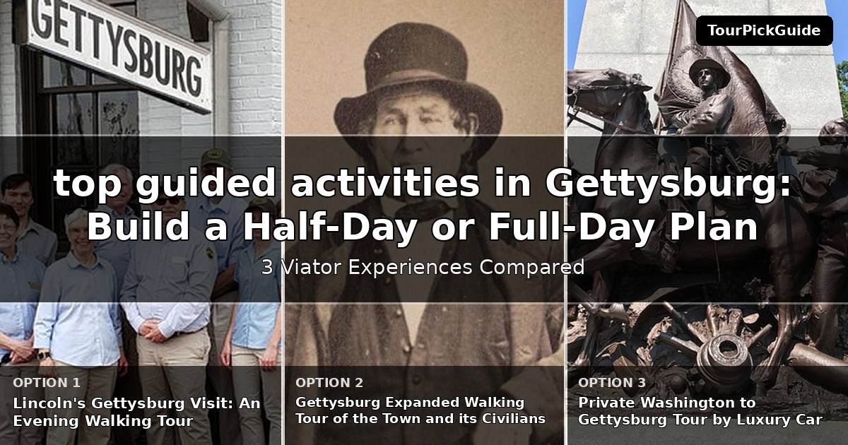 top guided activities in Gettysburg – three Viator experiences compared