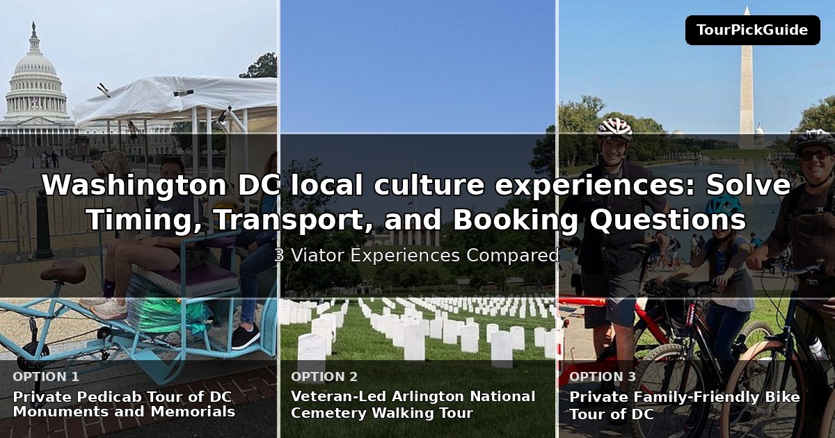 Washington DC local culture experiences – three Viator experiences compared