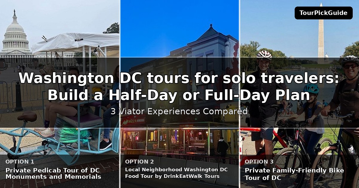 Washington DC tours for solo travelers – three Viator experiences compared